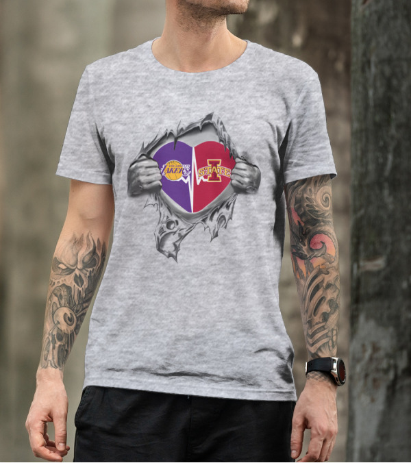 Los Angeles Lakers Iowa State Heart T-Shirt