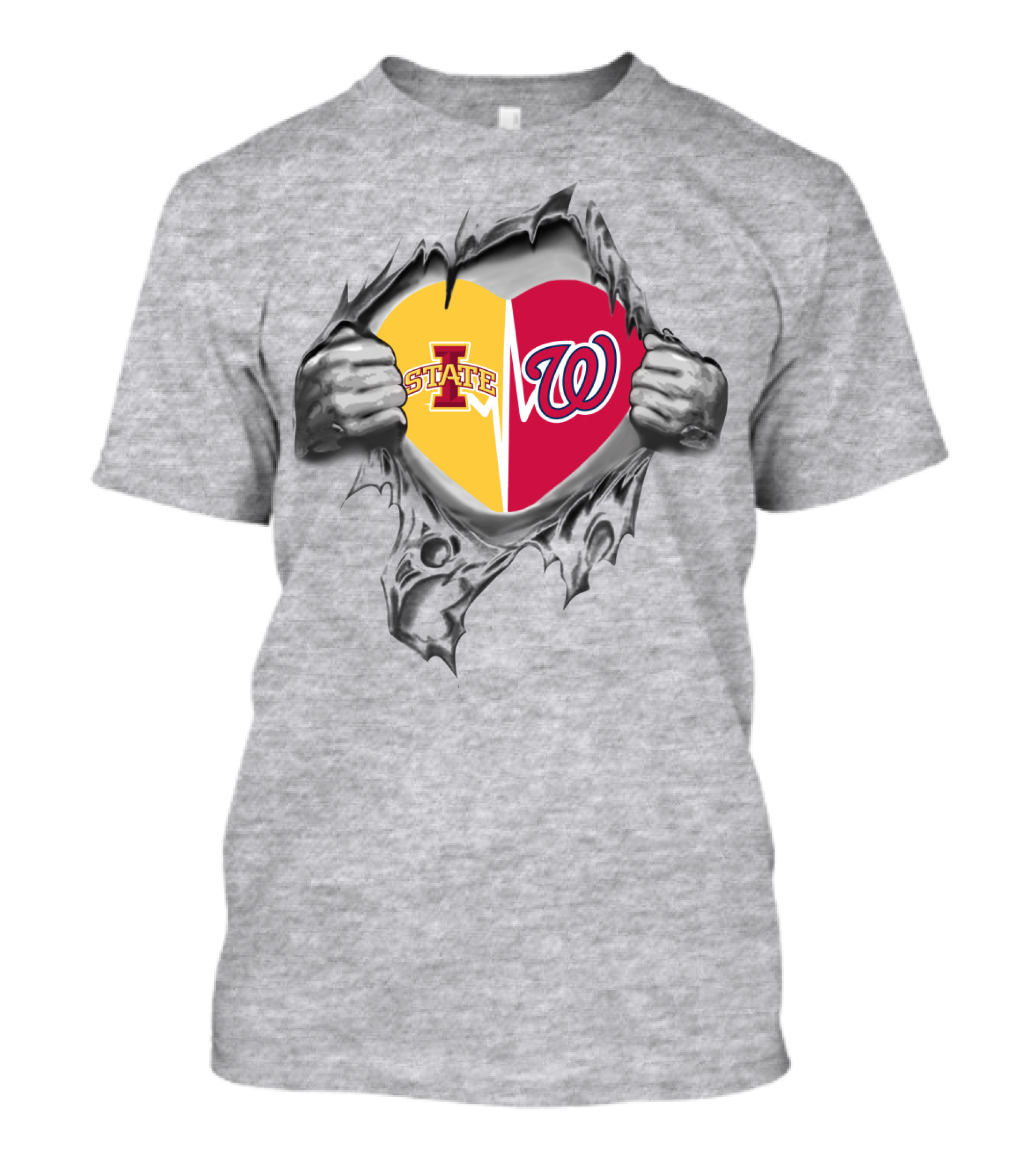 Iowa State Cyclones Washington Nationals Heart T-Shirt
