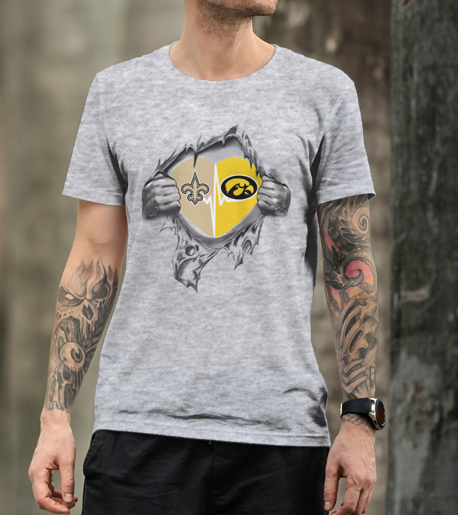 New Orleans Saints Hawkeyes Heart T-Shirt