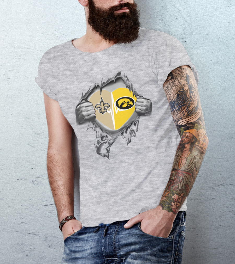 New Orleans Saints Hawkeyes Heart T-Shirt