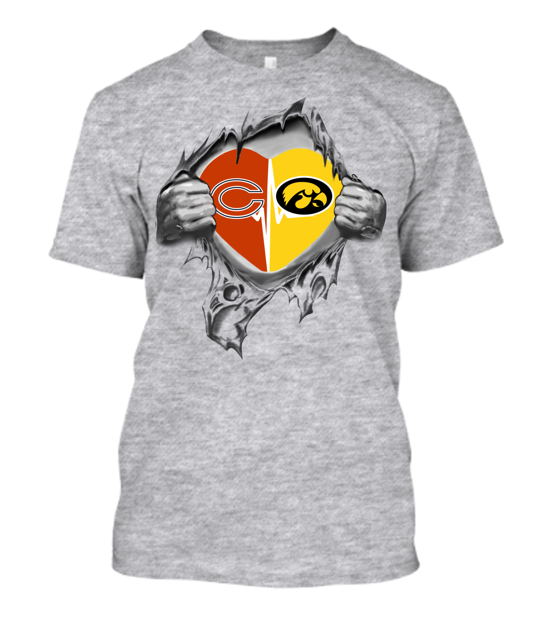 Chicago Bears Iowa Hawkeyes Heart T-Shirt