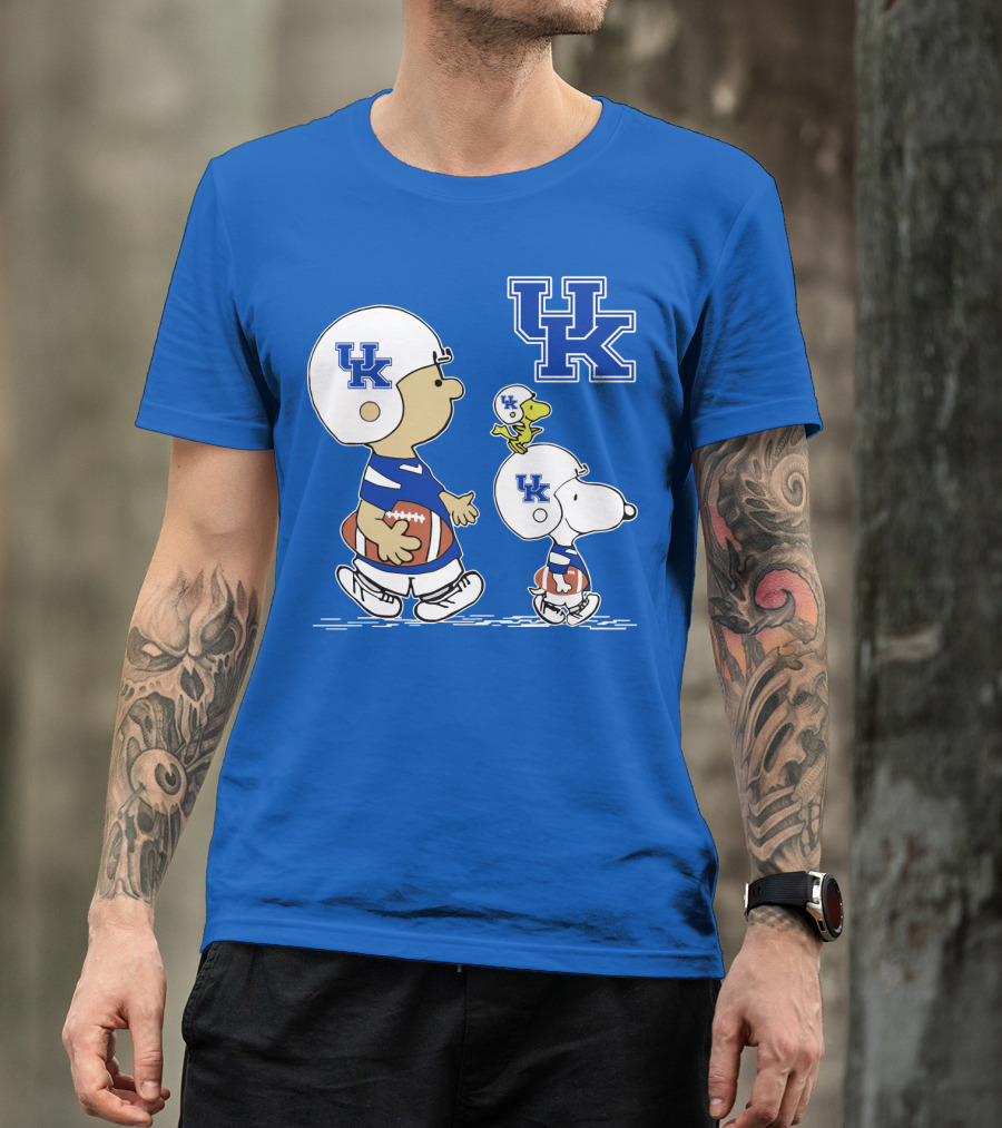 Kentucky Wildcats Peanuts Football Characters UK T-Shirt