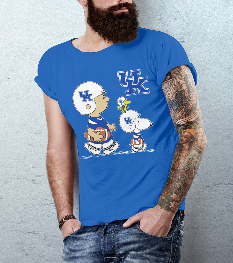 Kentucky Wildcats Peanuts Football Characters UK T-Shirt