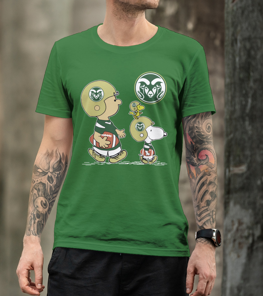 Colorado State Rams Peanuts Football Team Gear T-Shirt
