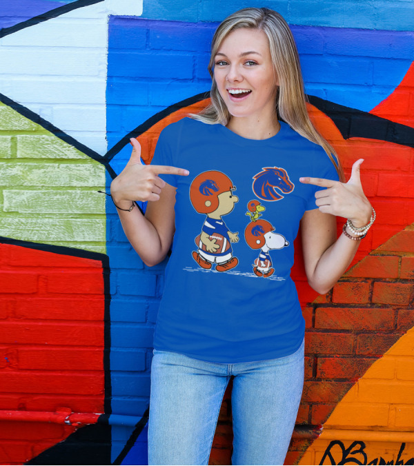Boise State Broncos Football Characters With Helmets And Mascot T-Shirt