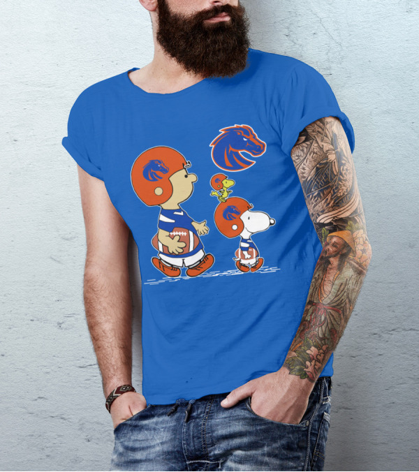 Boise State Broncos Football Characters With Helmets And Mascot T-Shirt