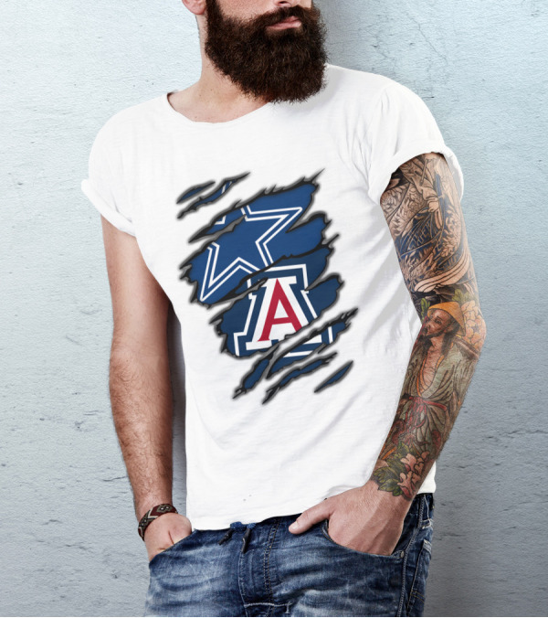 Dallas Cowboys Arizona Wildcats Torn Ripped Claw T-Shirt
