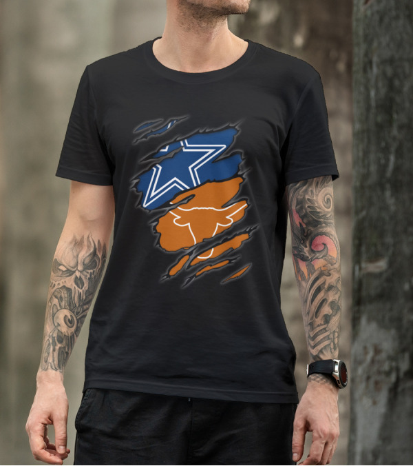 Dallas Cowboys Texas Longhorns Ripped T-Shirt