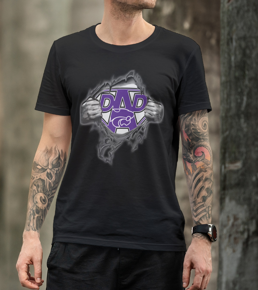 Kansas State Wildcats Dad Super Logo Hero T-Shirt