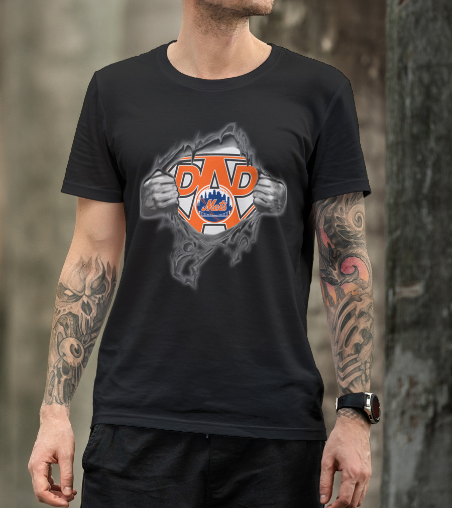 New York Mets Dad Superhero T-Shirt