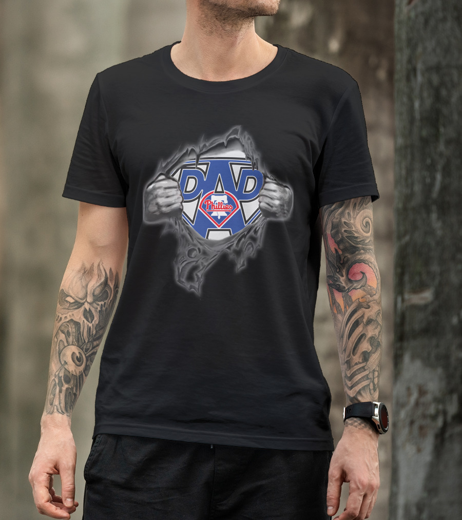 Philadelphia Phillies Dad Superhero Emblem T-Shirt