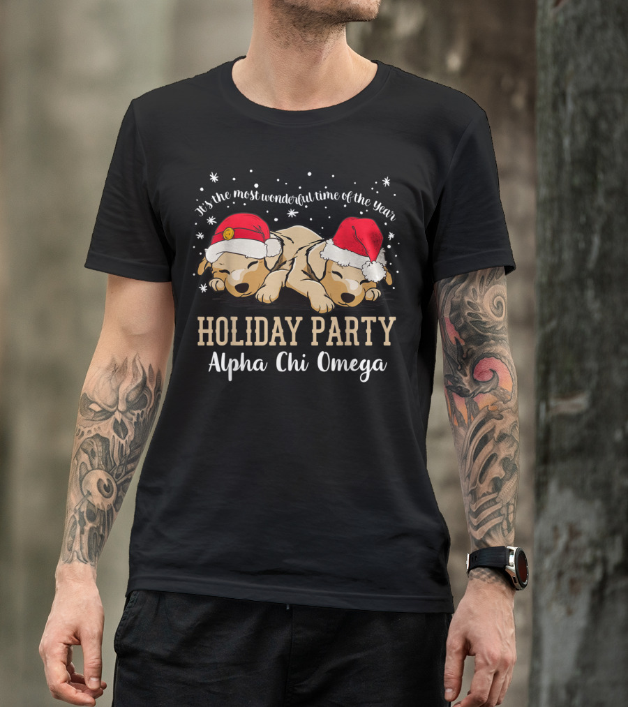 Alpha Chi Omega Holiday Party It's The Most Wonderful Time Of The Year T-Shirt