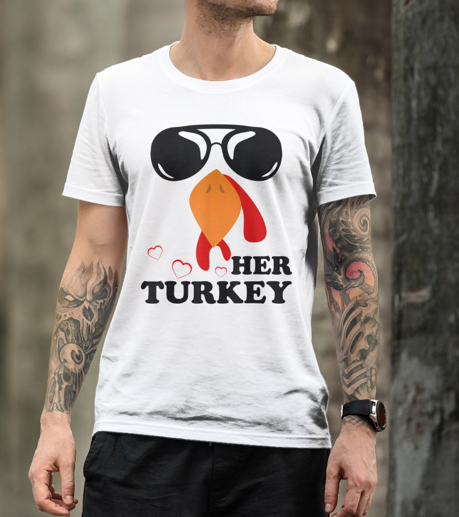 Her Turkey Funny Men's Matching Thanksgiving T-Shirt