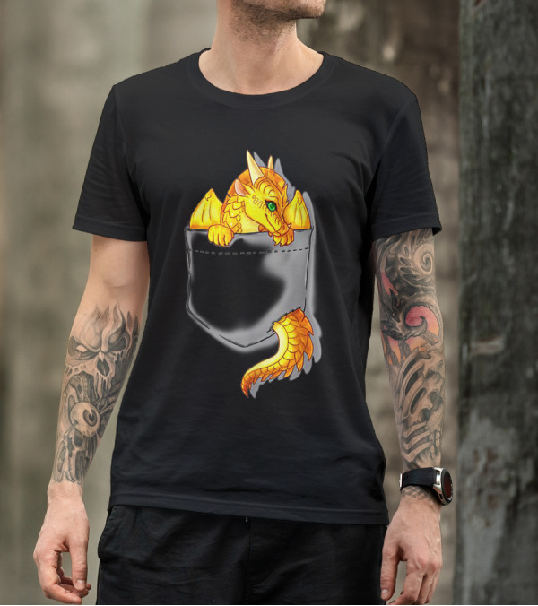 Wings Of Fire Pocket Sunny Dragon Bright Gold Character T-Shirt