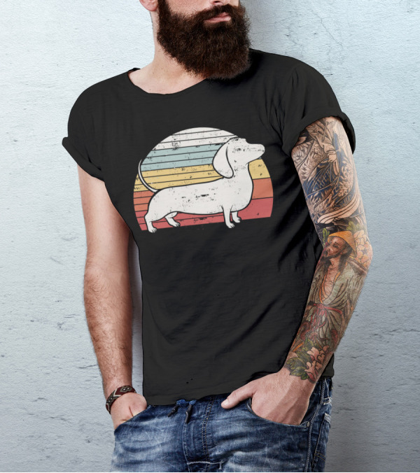 Cool Retro Dachshund Weiner Dog Fans T-Shirt