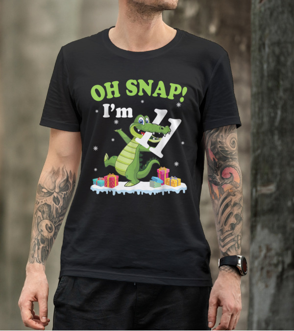 Oh Snap I'm Eleven Crocodile Snow Noel T-Shirt