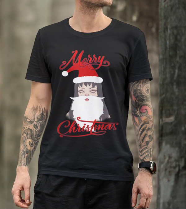 Merry Christmas Uzumaki Kirie Goshima Manga Santa Hat And Beard T-Shirt