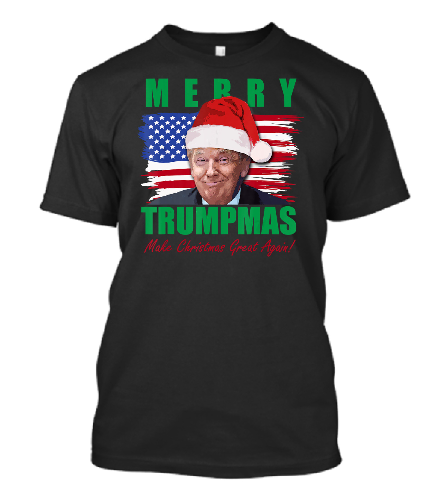 Merry Trumpmas Make Christmas Great Again USA Flag T-Shirt