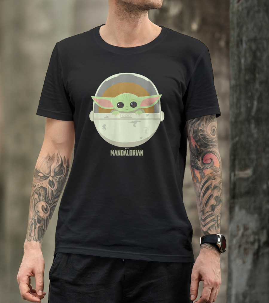 Star Wars The Mandalorian The Child Bassinet Helmet T-Shirt