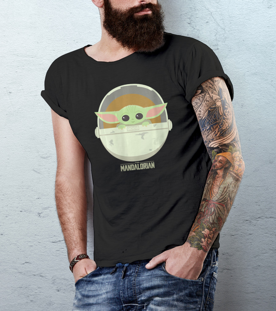 Star Wars The Mandalorian The Child Bassinet Helmet T-Shirt