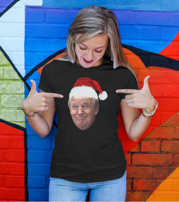 Donald Trump MAGA Santa Hat Christmas Image T-Shirt