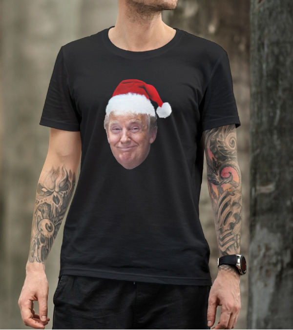 Donald Trump MAGA Santa Hat Christmas Image T-Shirt