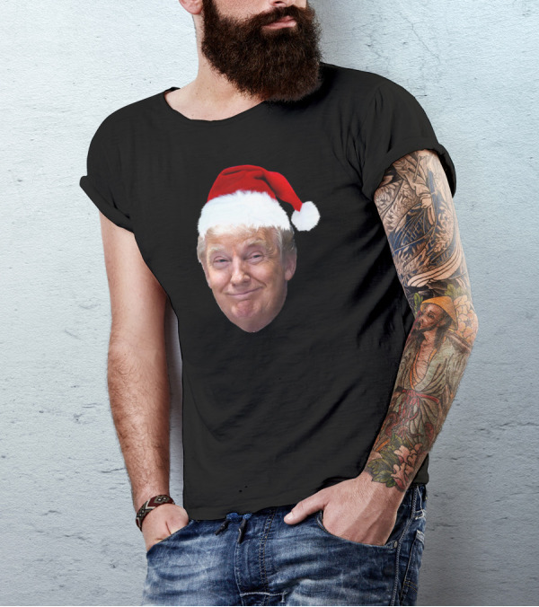 Donald Trump MAGA Santa Hat Christmas Image T-Shirt