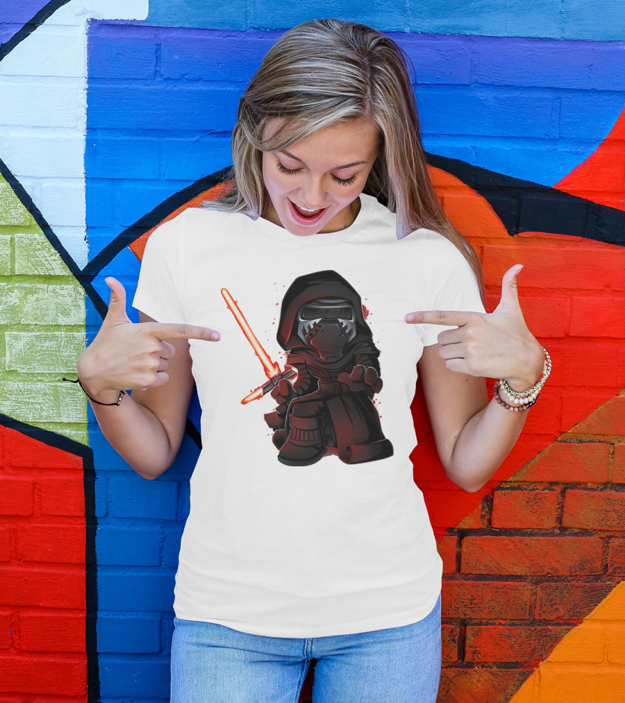 Kylo Ren Chibi With Red Lightsaber T-Shirt
