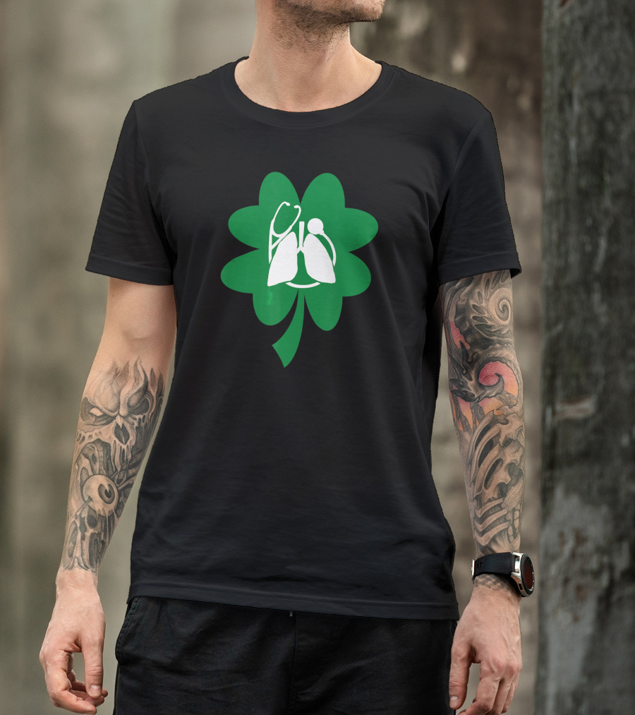 Lucky Clover Lungs And Stethoscope T-Shirt