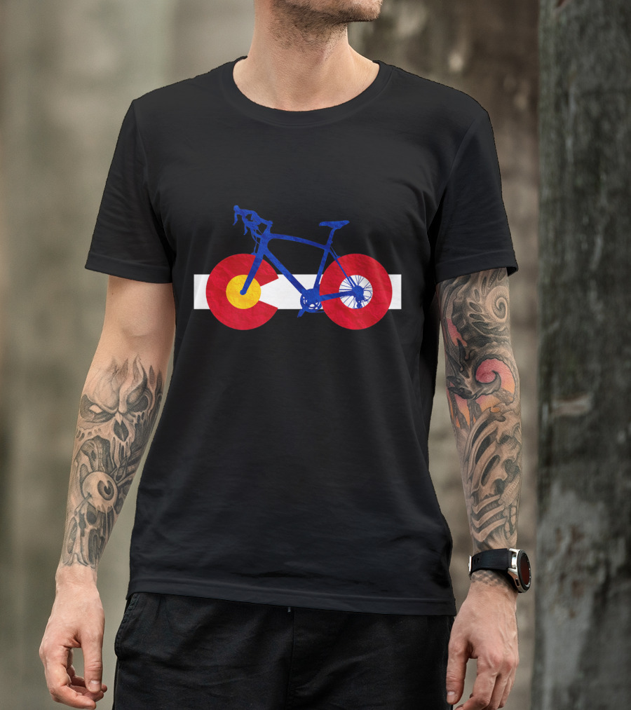 Colorado Flag Cycling Fusion Road Bike T-Shirt