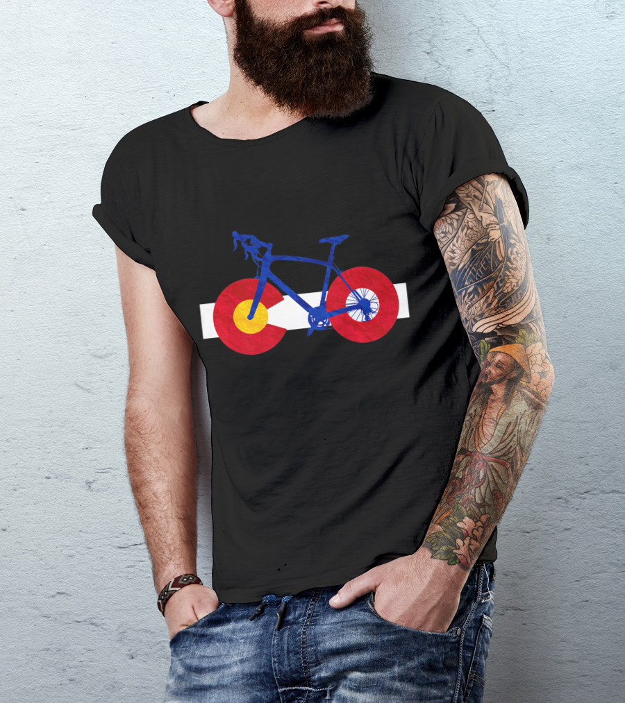 Colorado Flag Cycling Fusion Road Bike T-Shirt