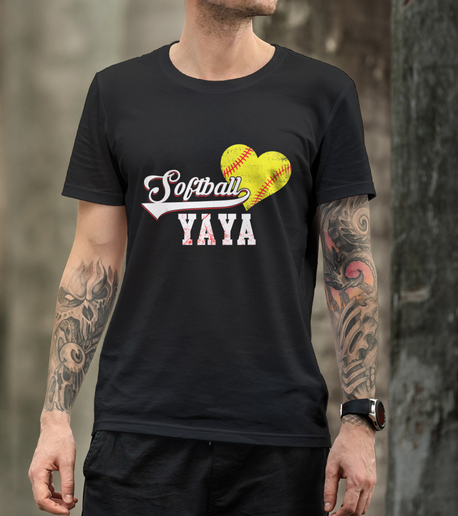 Softball Yaya Heart T-Shirt