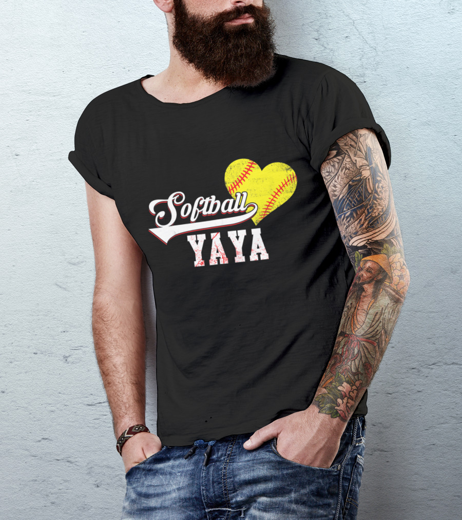 Softball Yaya Heart T-Shirt