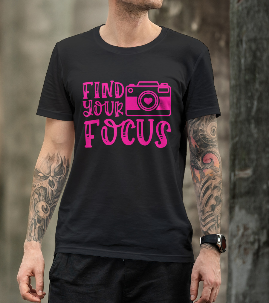 Find Your Focus Camera With Heart T-Shirt