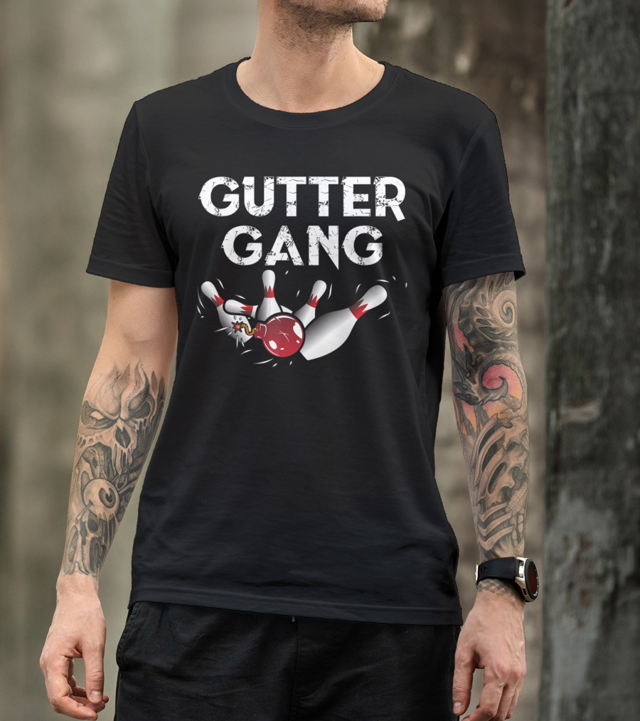Gutter Gang Exploding Bowling Pins Funny Bowling T-Shirt