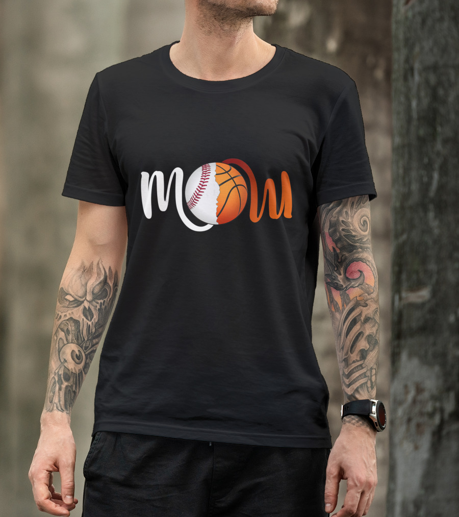 Mom Baseball Basketball Fusion T-Shirt