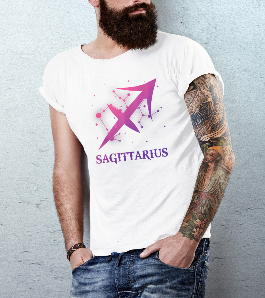 Sagittarius Zodiac Symbol Star Constellation November December Birthday T-Shirt