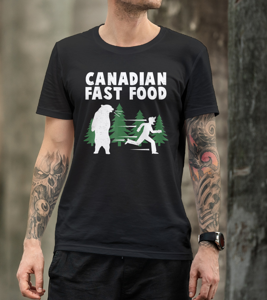 Canadian Fast Food Bear Chase Forest Adventure T-Shirt