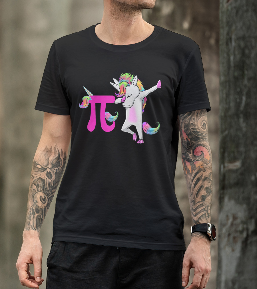 Happy Pi Day Unicorn Dabbing Math Rainbow Magic T-Shirt