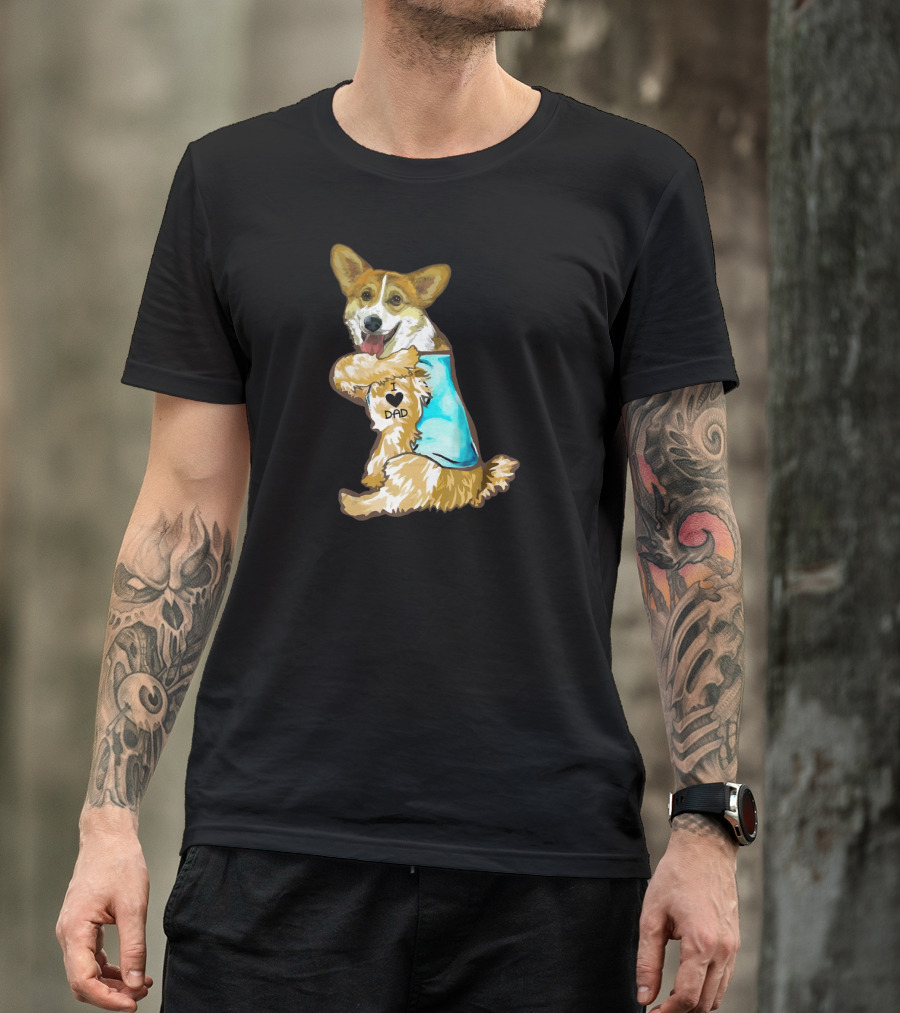 I Love Dad Corgi Father's Day For T-Shirt