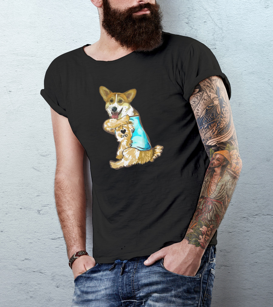I Love Dad Corgi Father's Day For T-Shirt