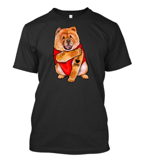 I Love Dad Chow Chow Dog Father's Day Red T-Shirt