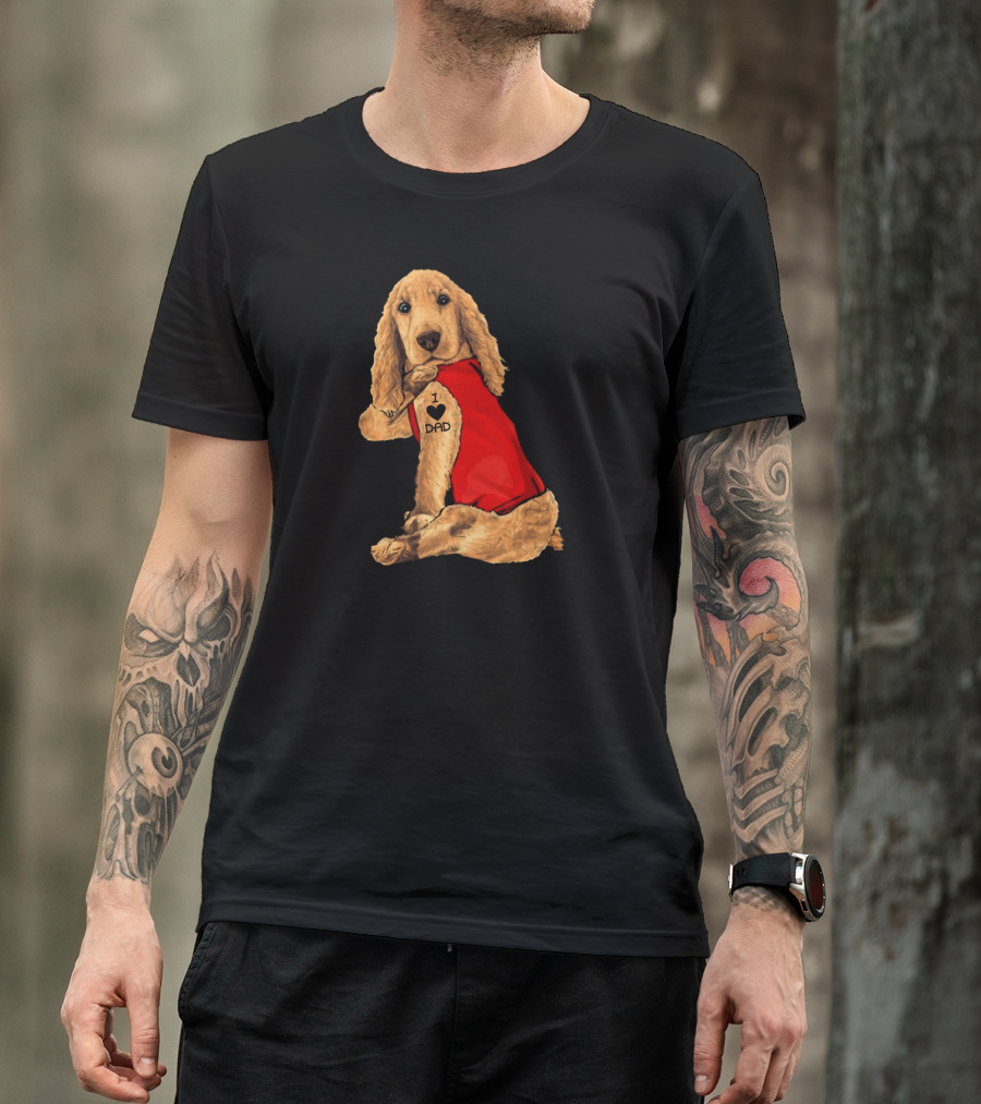 I Love Dad English Cocker Spaniel Red T-Shirt