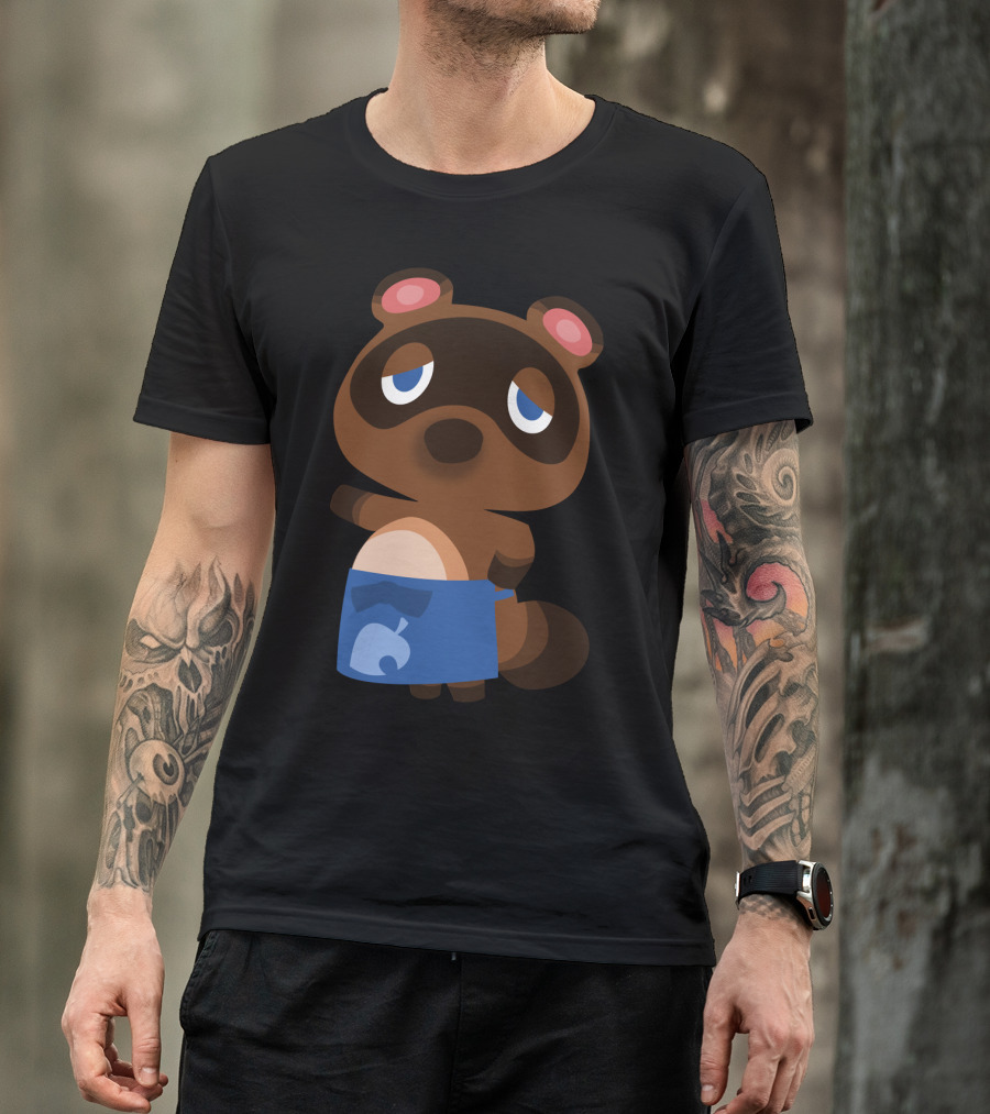 Tom Nook Animal Crossing Character Blue Apron T-Shirt