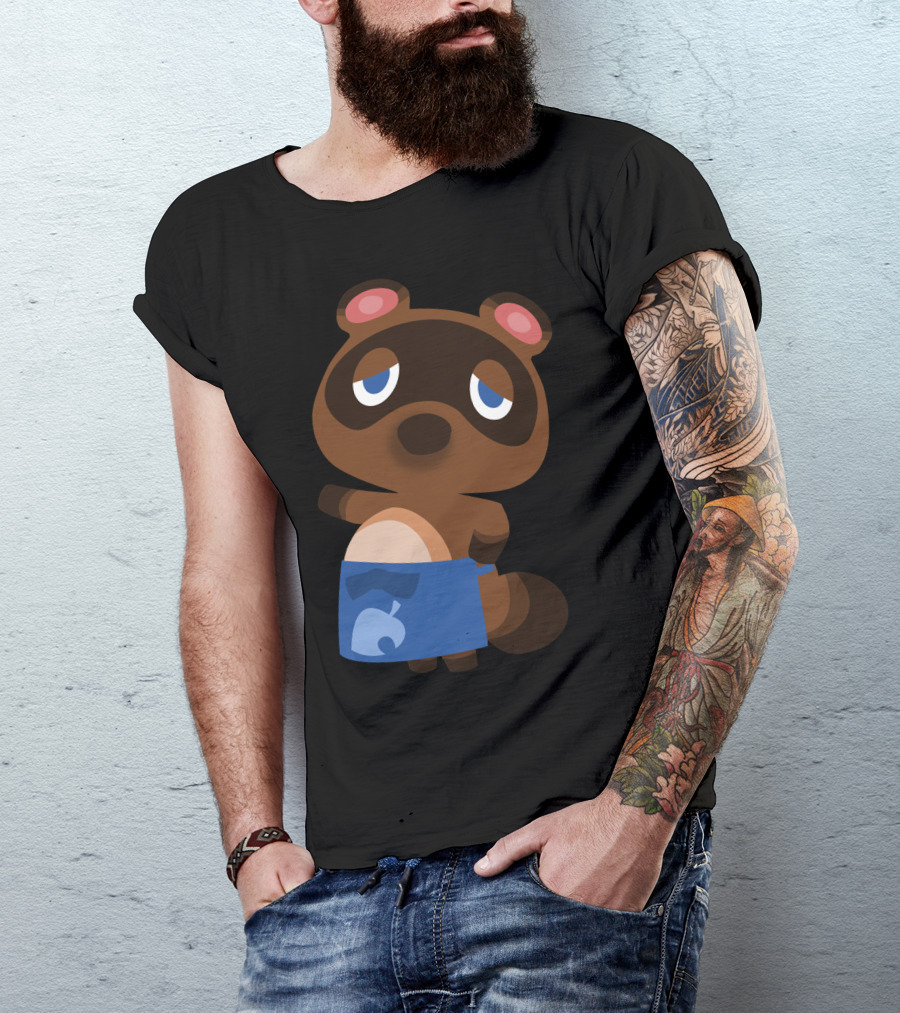 Tom Nook Animal Crossing Character Blue Apron T-Shirt