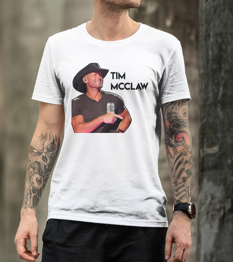 Tim McClaw White Claw Can Cowboy Hat T-Shirt