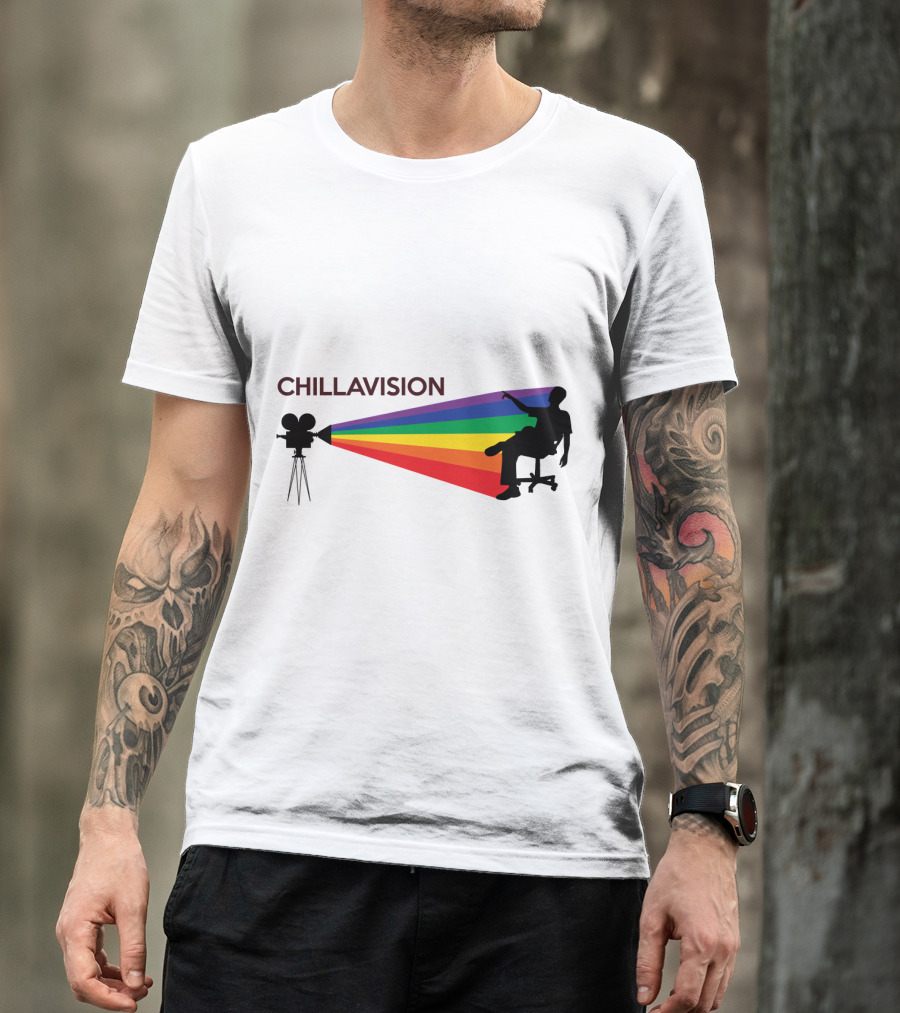 Chillavision First Edition Silhouette With Rainbow Camera Projection T-Shirt