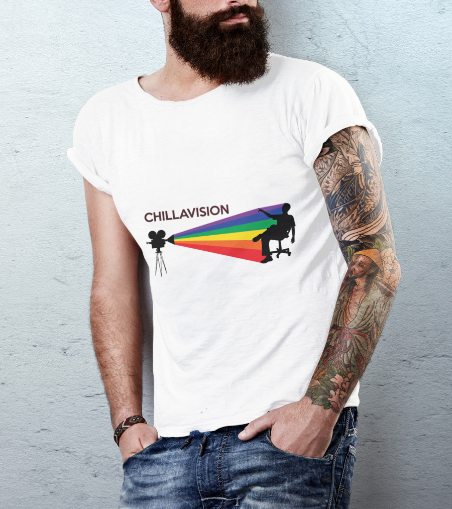 Chillavision First Edition Silhouette With Rainbow Camera Projection T-Shirt