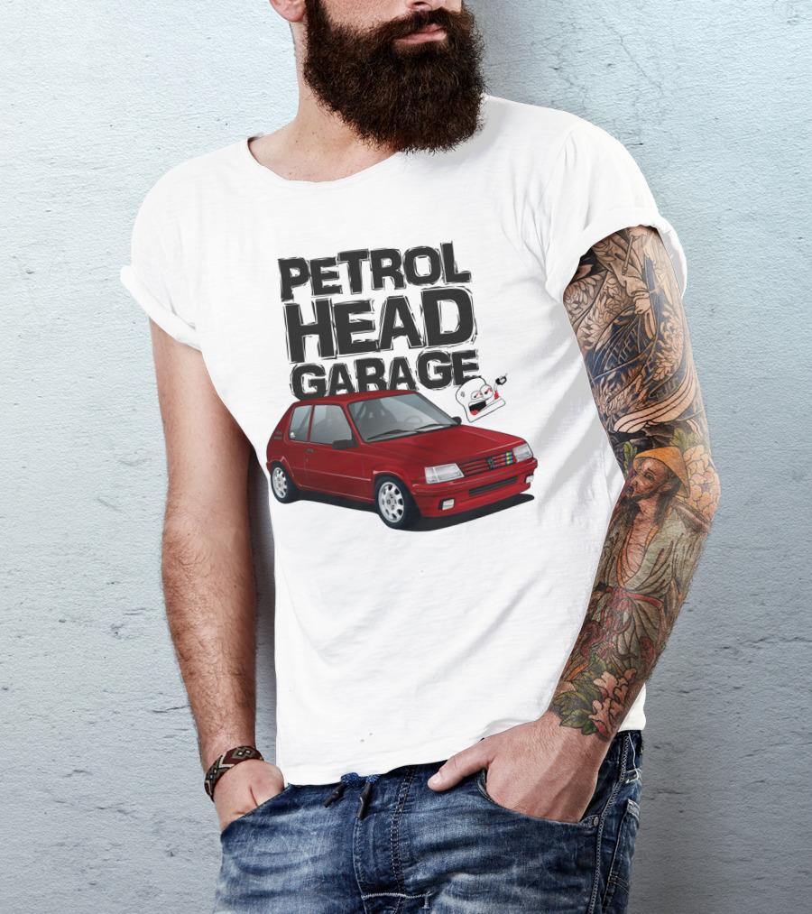 Petrol Head Garage Peugeot 205 RFS Car Enthusiast T-Shirt