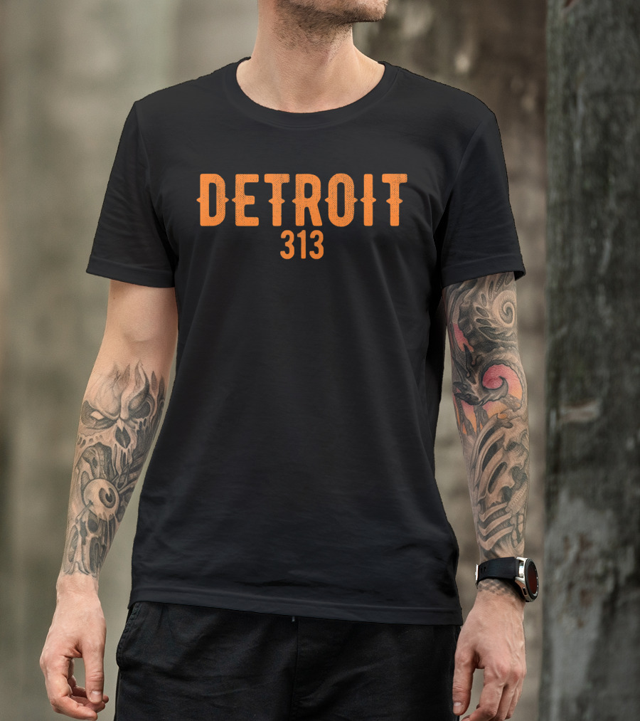 Detroit 313 Retro Motor City T-Shirt